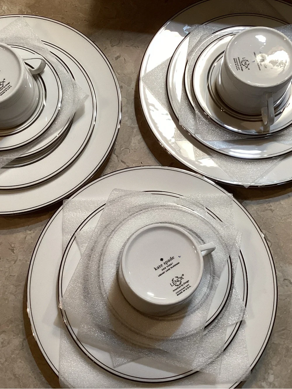 Lenox White Dinnerware Set with Silver Trim